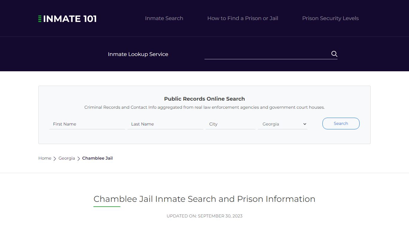 Chamblee Jail Inmate Search and Prison Information