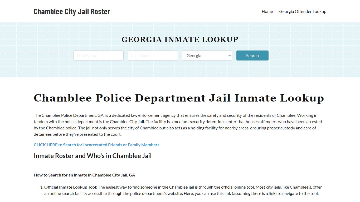 Chamblee Police Department & City Jail, GA Inmate Roster, Arrests, Mugshots